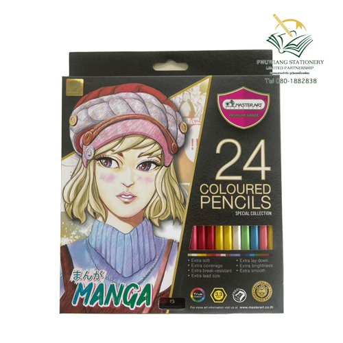 สีไม้ยาว มาสเตอร์อาร์ต 24 สี รุ่นมาสเตอร์ซีรีย์ - ภูเวียงเครื่องเขียน